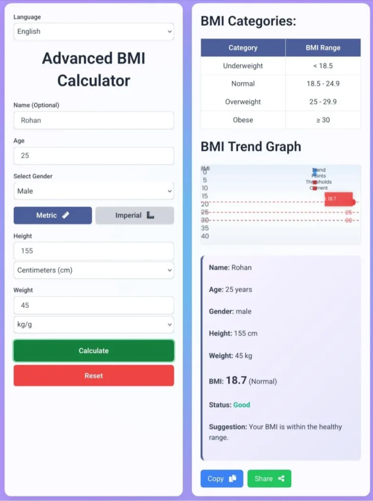 body mass calculator