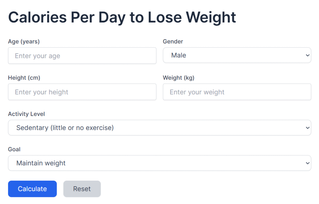 How Many Calories Per Day to Lose Weight – Advanced Calorie Calculator 2025