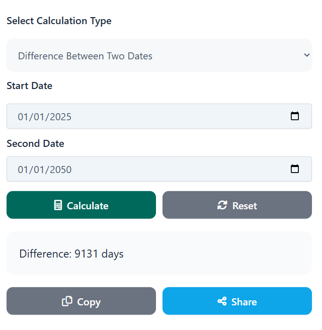 Calculate Difference Between Two Dates Fast, Accurate Online Tool 2025